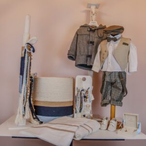 Custom Σετ Βάπτισης με Navy & Off White Τόνους