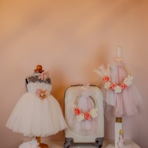 Custom Σετ Βάπτισης με Λευκούς & Ροζ Τόνους